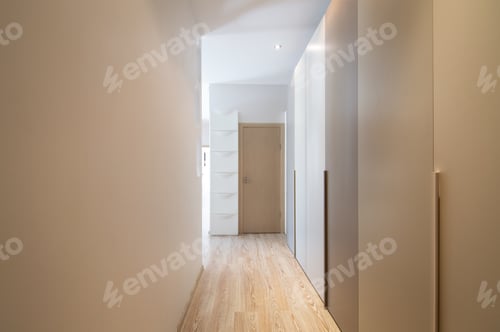 Preview: Entrance hall to the flat in coffee with milk and white shades