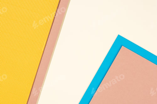 Preview: abstract modern, blue, yellow and beige background with copy space
