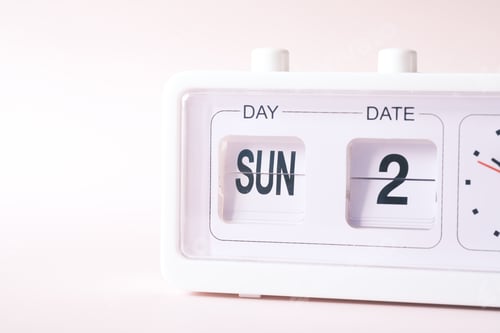 Preview: close up of calendar date flipping