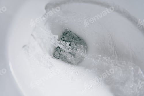 Preview: selective focus of flushing water in ceramic toilet
