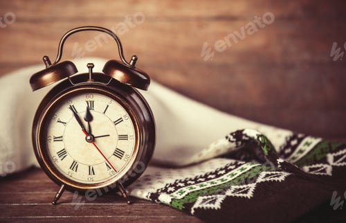 Preview: Alarm clock and scarf.