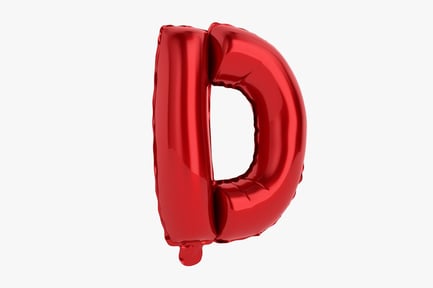 Preview: Shiny Red Balloon Letter D