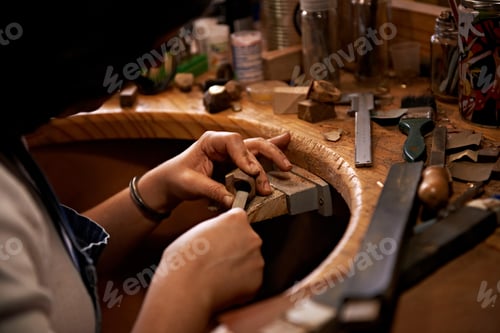 Preview: Bringing my design to life. An artist creating something out of wood.