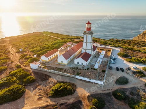 Preview: Lighthouse on Cabo Espichel cape Espichel on Atlantic ocean