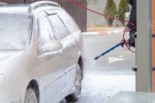 Preview: manual non-contact car washing and cleaning with water and cleaning agents, active foam
