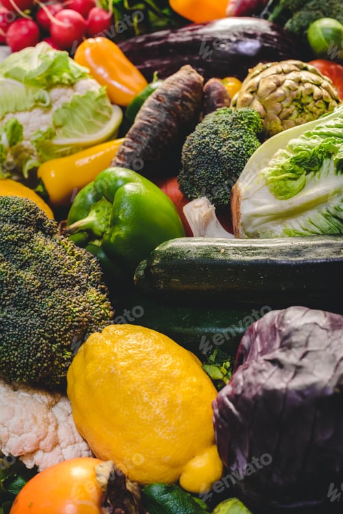 Preview: Variety of fresh vegetables for detox diet.