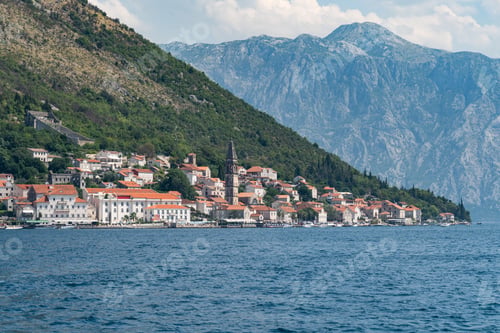 Preview: Charming Perast Town on Kotor Bay With Majestic Mountain Backdrop, Montenegro