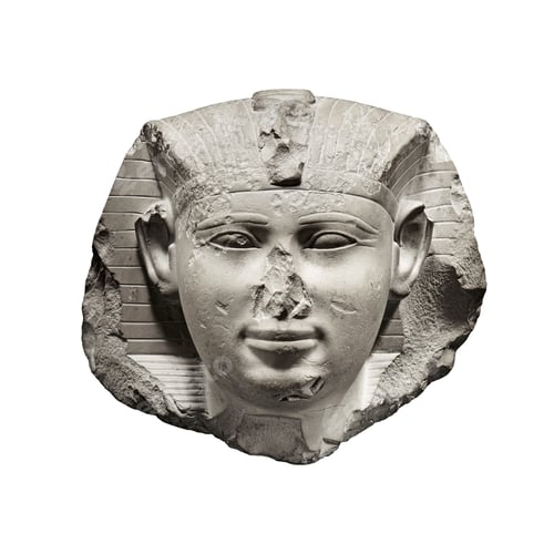 Preview: Limestone head statue of ancient Egyptian king