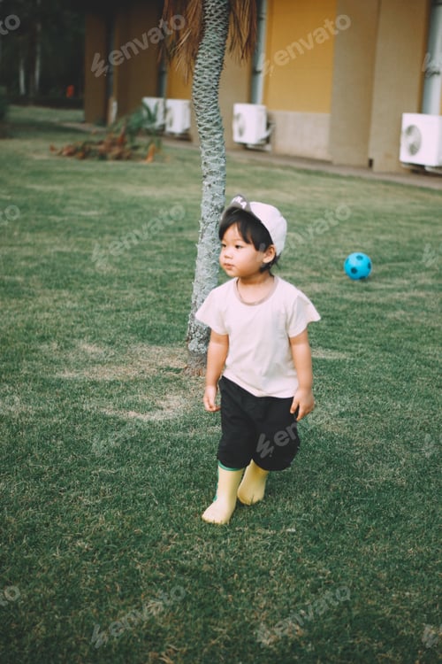 Preview: Cute Boy playing in the park, Sweet Little baby boy enjoying