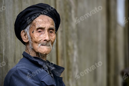 Preview: An Elderly Member Of The Yao Minority People In Tiantou Village, Guangxi, China.