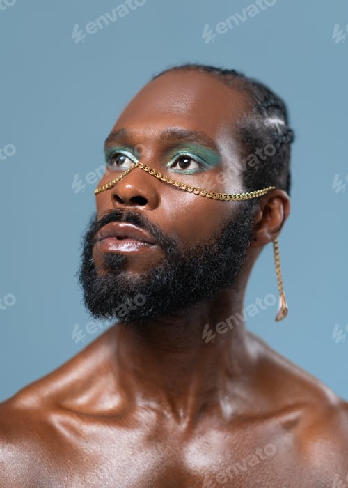 Preview: Confident african-american bearded gay man potrait
