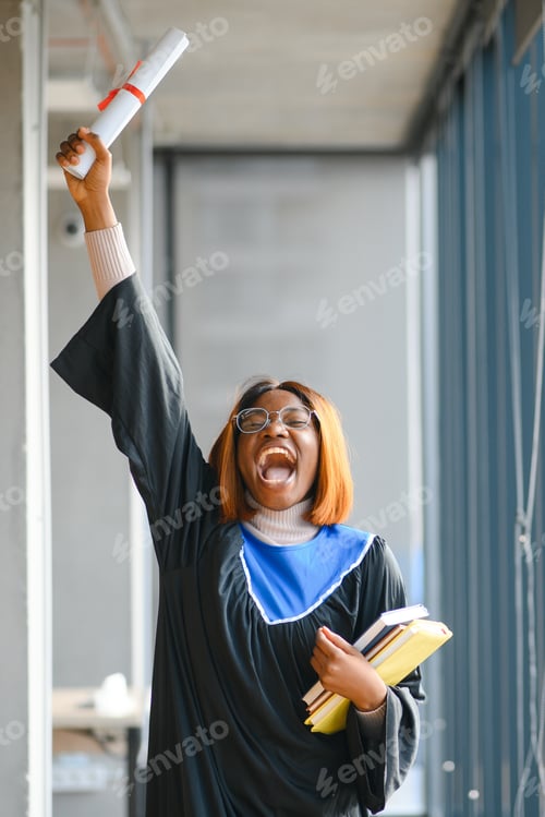Preview: pretty african american university graduate