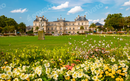 Preview: Le Jardin Luxembourg park in Paris during summer in the city of Paris France