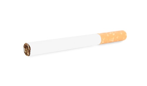 Preview: Cigarette with orange filter isolated on white