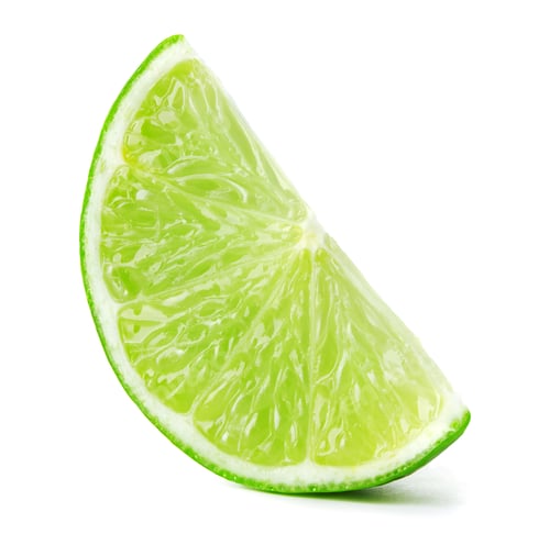 Preview: Vibrant Green Lime Slice on White Background