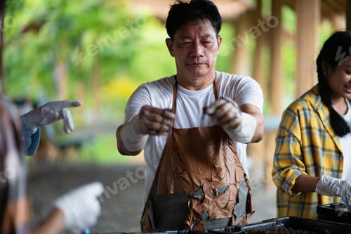 Preview: Children and teacher learning plant fruit and vegetable agriculture laughing scary earthworm