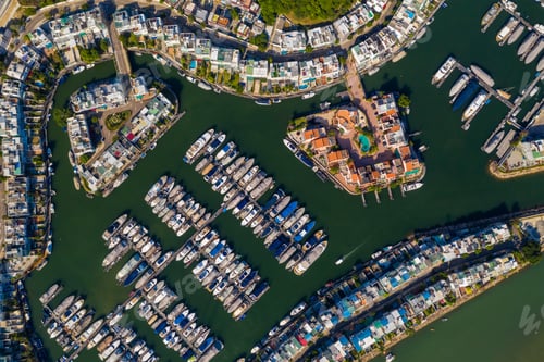 Preview: Sai Kung, Hong Kong 29 November 2019: Top view of Hong Kong luxury house