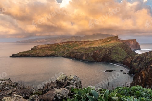 Preview: Beautiful hiking trial on Sao Lourenco in Madeira, Portugal at sunrise.