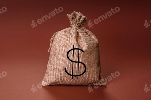 Preview: Moneybag with Dollar Sign on Brown Background