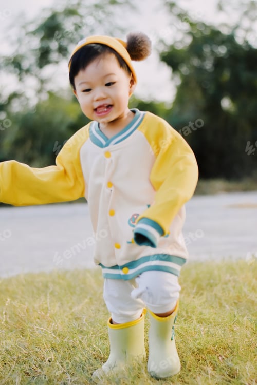 Preview: Cute Boy playing in the park, Sweet Little baby boy enjoying