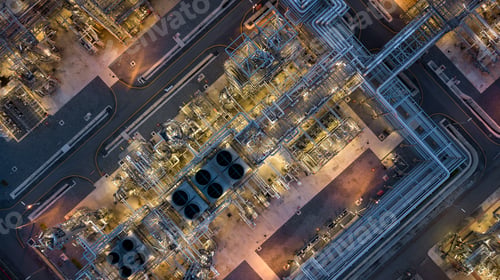 Preview: Aerial view power plant for oil refinery petrochemical industrial, Oil refinery factory power plant