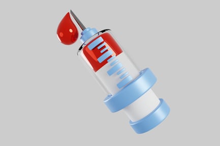 Preview: Syringe with needle and drop of blood