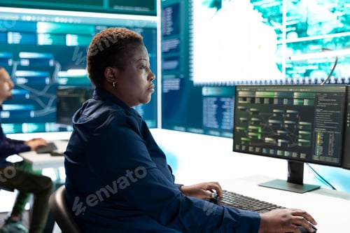 Preview: Cyber security experts women working on spyware and malware detection