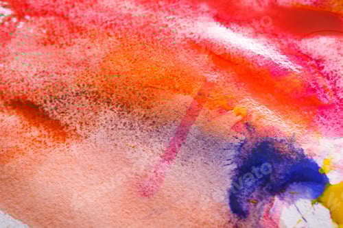 Preview: Colorful Abstract Art: Red Orange and Blue Paint