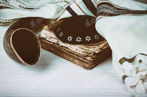 Preview: Jewish Holiday Rosh hashanah jewish New Year holiday concept. Traditional symbols