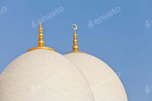 Preview: Domes of Sheikh Zayed Grand Mosque in Abu Dhabi, closeup