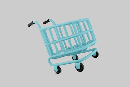 Preview: Light blue shopping cart
