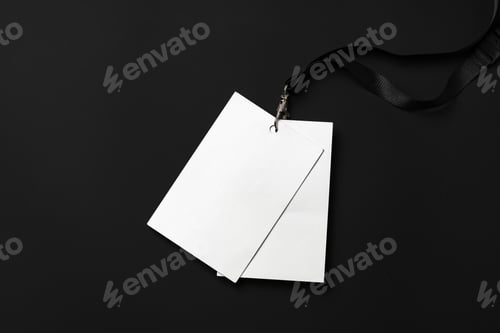 Preview: Blank badge mockup on black background copy space