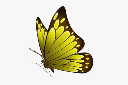 Preview: Stylized Yellow Butterfly with Brown Markings