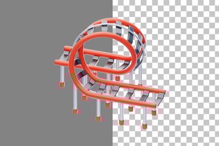 Preview: Roller Coaster Track 3D Icon