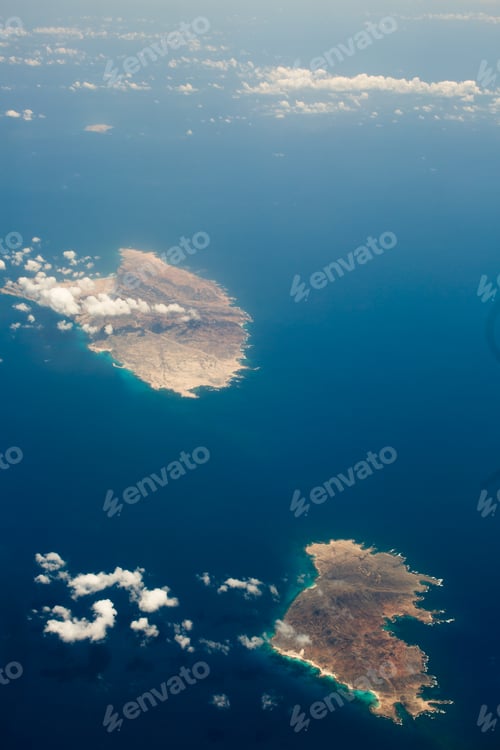 Preview: Top view aerial photo, tropical island in open sea