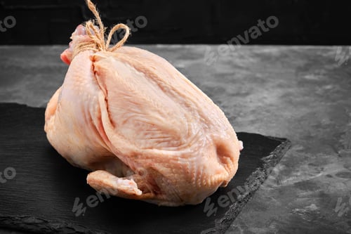 Preview: Raw fresh chicken on a dark concrete background