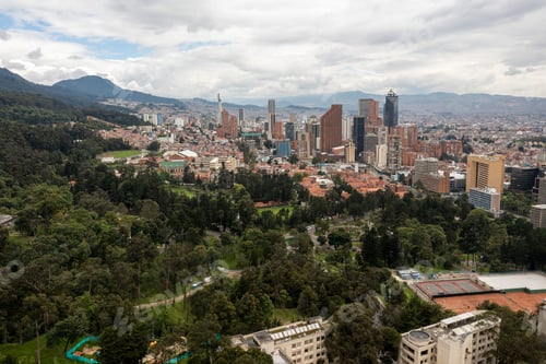 Preview: Aerial view of the architecture in Bogota, Colombia