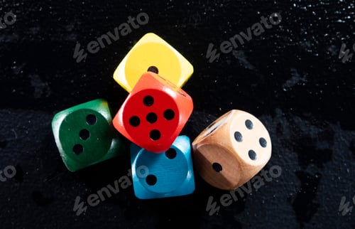 Preview: Set of colored playing dice