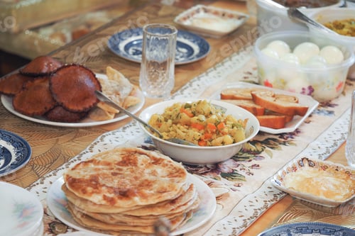 Preview: Delicious array of traditional dishes on a dining table