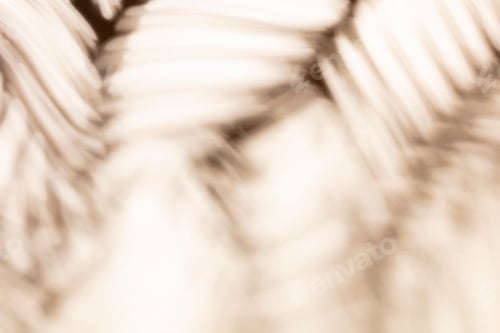 Preview: Palm leaves and shadows on a color wall background.