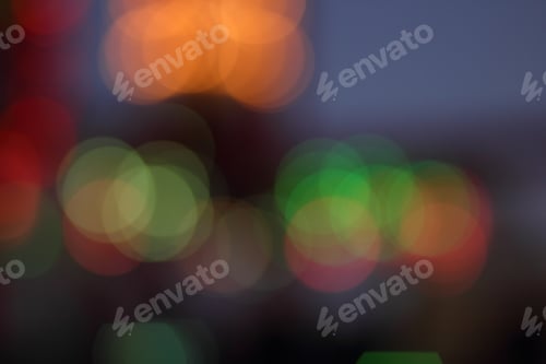 Preview: Blue, Red, Yellow, Blue, White Blurred Festive Bokeh Background With Stars For Christmas