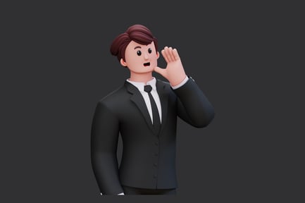 Preview: Man in suit gesturing silence