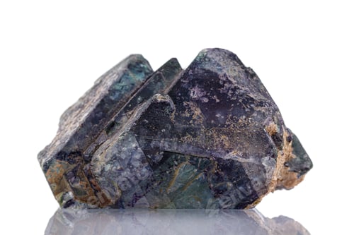 Preview: macro mineral stone fluorite on a white background