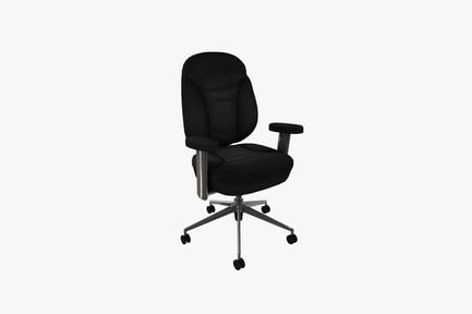 Preview: Black office chair with high backrest and chrome base