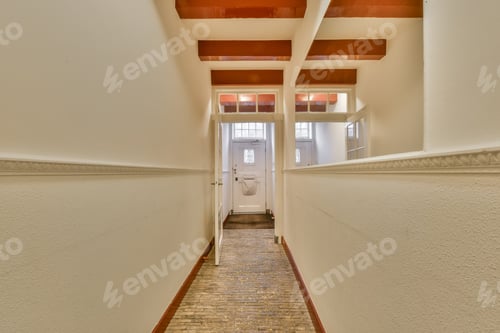 Preview: Delightful corridor with brown parquet flooring