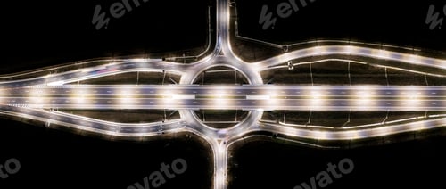 Preview: highway intersection road in the night lights