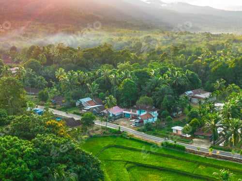 Preview: beautiful morning view indonesia panorama landscape beach with beauty color and sky natural light