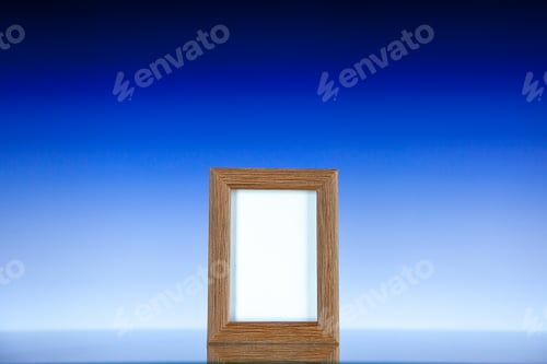 Preview: front view elegant picture frame on light blue background color present gift family portrait photo