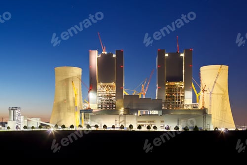 Preview: Power Station Construction Site At Night