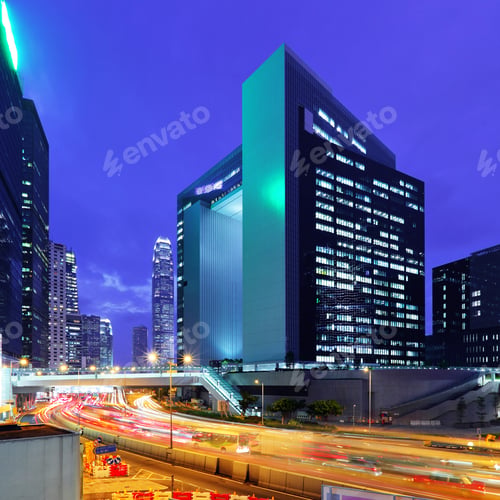 Preview: building at night in hong kong